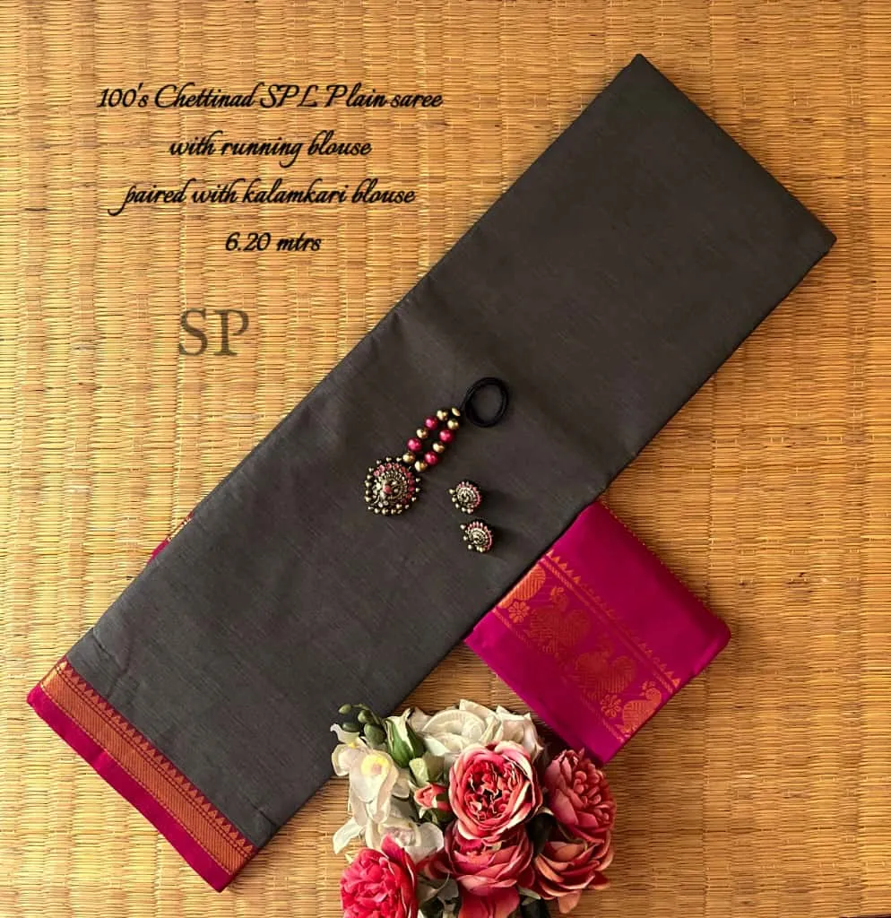 Chettinad Festival Special Cotton Saree Set